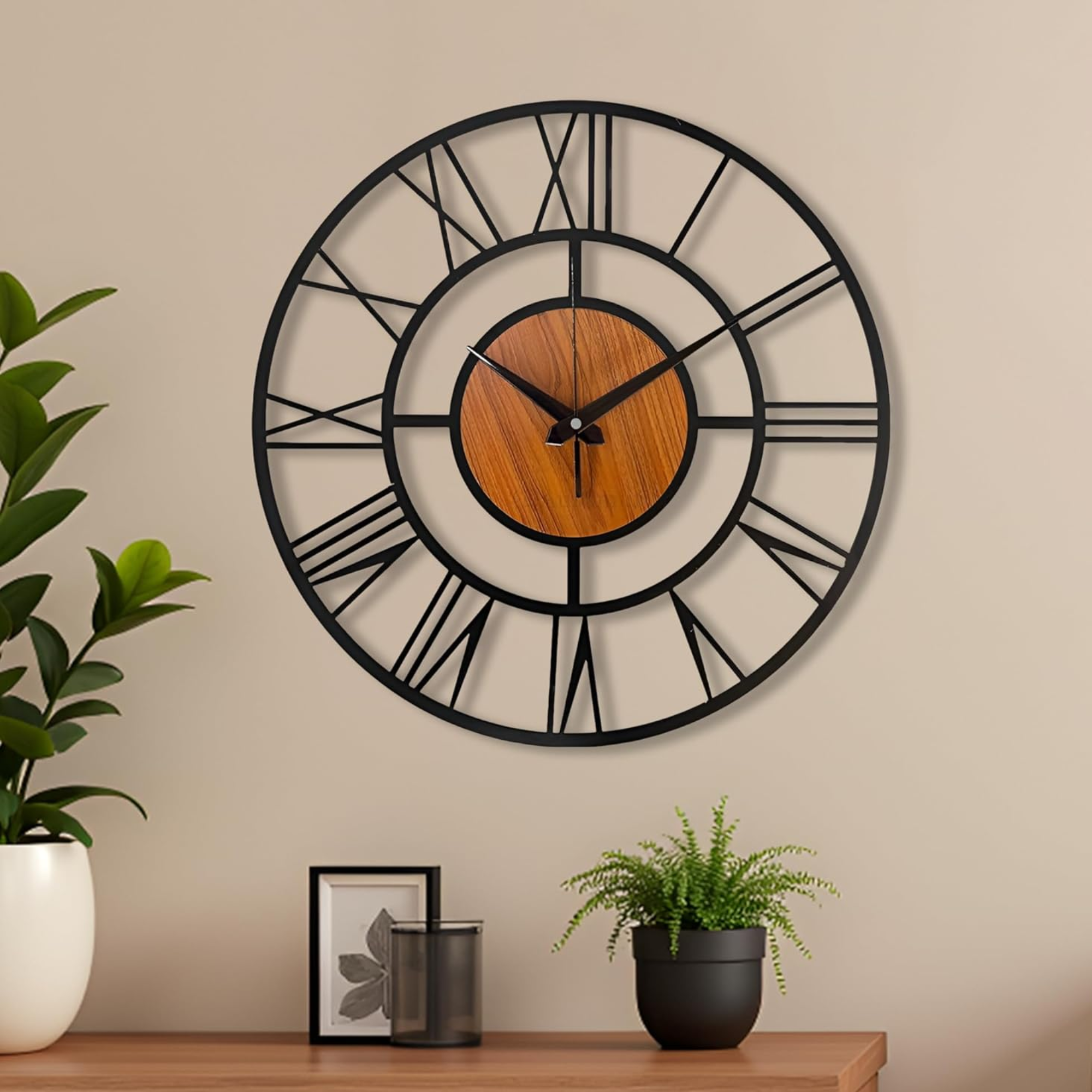Auromin Fancy Metal Wall Clock for Home Decor – St...
